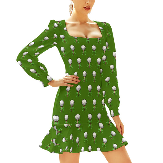Bow Golf Tee Women's Ruffle Hem Dress