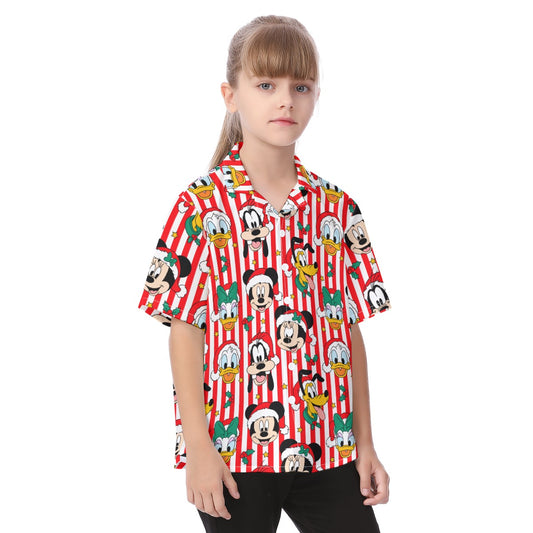 Christmas Stripe Kid's Hawaiian Vacation Shirt