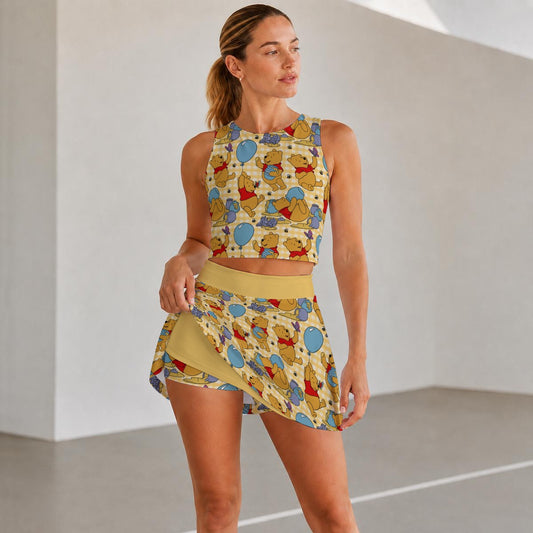 Winnie Check Women's Sports Tank & Skort Set