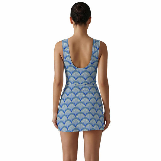 Scalloped Shells Women's Sleeveless Bodysuit Dress