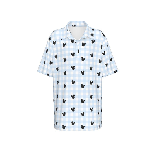 Blue Gingham Boys Polo Collar Jersey |210GSM