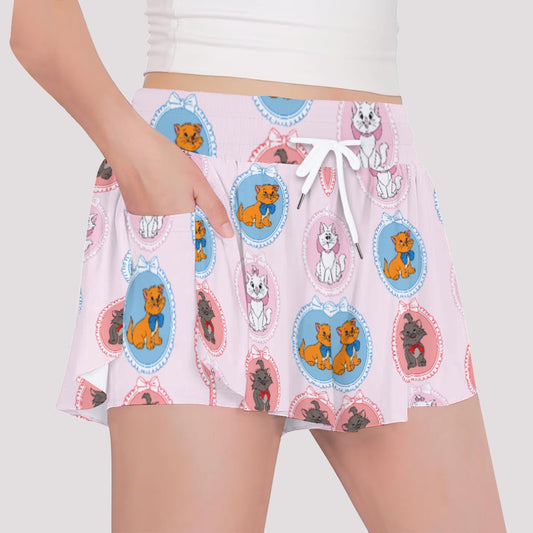Cat Frames Girls' Sports Culottes