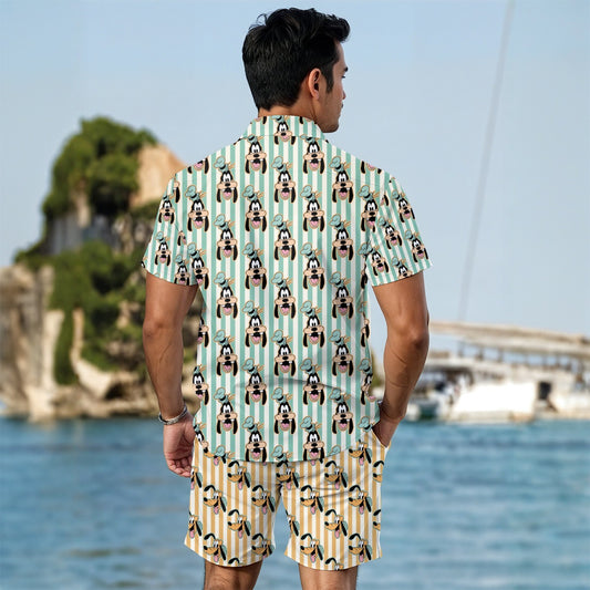 Matching Goof & Matching Pluto Men's Summer Shirt Set