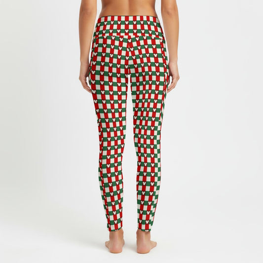 MM Christmas Plaid Women's High Waist Leggings With Side Pocket