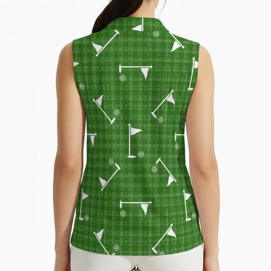 Golf Flag Women's Sleeveless Polo Shirt