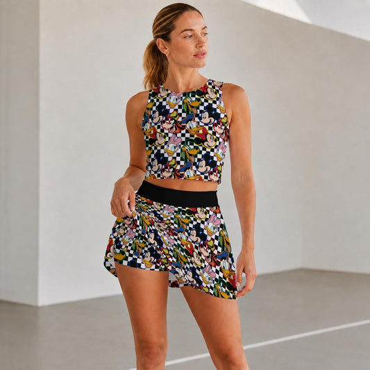 Checkered Friends Women's Sports Tank & Skort Set
