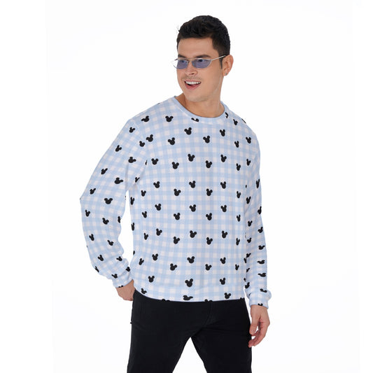 Blue Gingham Men's Sweater