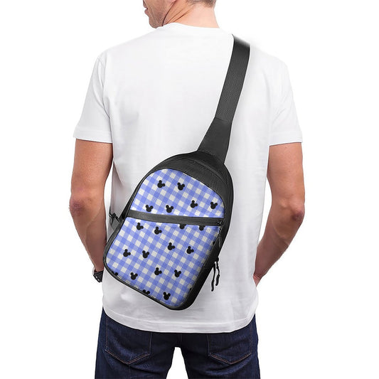 Bright Blue Gingham Folding Chest Bag