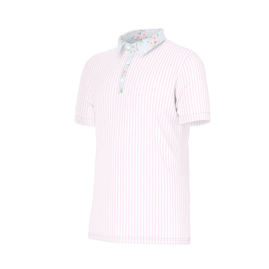 Rose Men's Stretch Collar Polo Shirt
