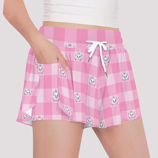 Marie Pink Gingham Girls' Sports Culottes