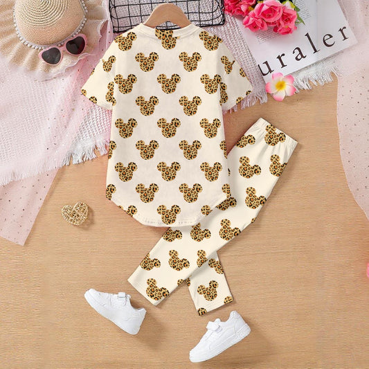 Leopard MM Kids' Casual Top and Pants Set