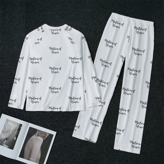 Matron of Honor Striped Women's Raglan Sleeve Pajamas