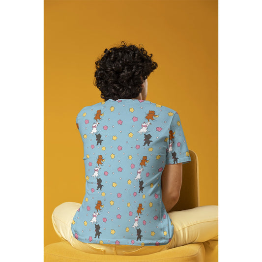 Blue Climbing Kitties Men's O-Neck T-Shirt