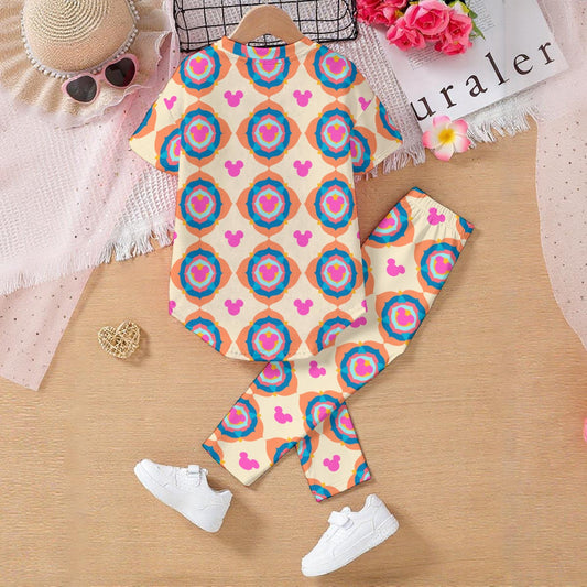 Yellow Kaleidoscope MM Kids' Casual Top and Pants Set