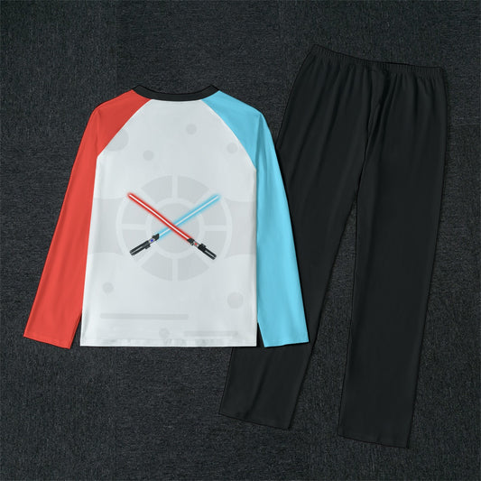 Blue/Red Choose Wisely Men's Raglan Sleeve Pajamas