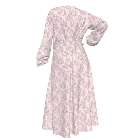Castle Toile Women's Lace-up Chiffon Robe