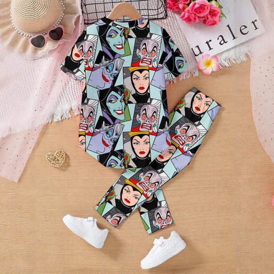 Villain Squares Kids' Casual Top and Pants Set