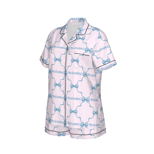 Bridesmaid Women's Pajama Set With Short Sleeve