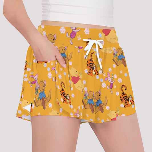Floral Winnie & Friends Girls' Sports Culottes