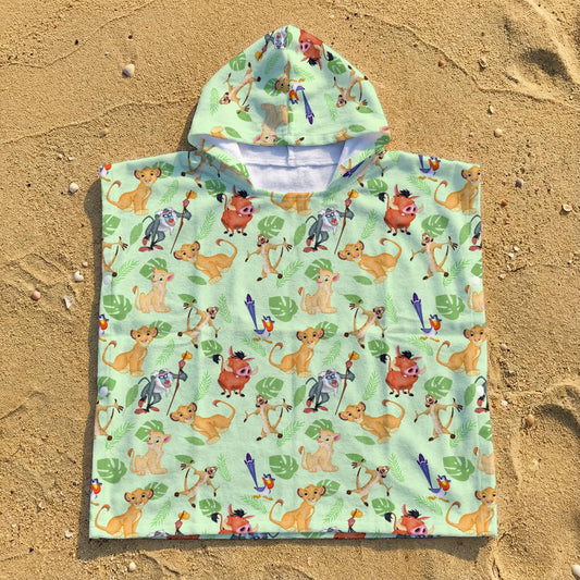 King of the Savannah Kid's Hooded Towel Poncho