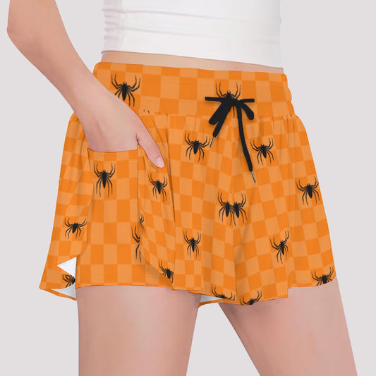 Spider Check Girls' Sports Culottes