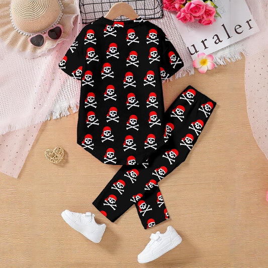 Skull & Crossbones Kids' Casual Top and Pants Set