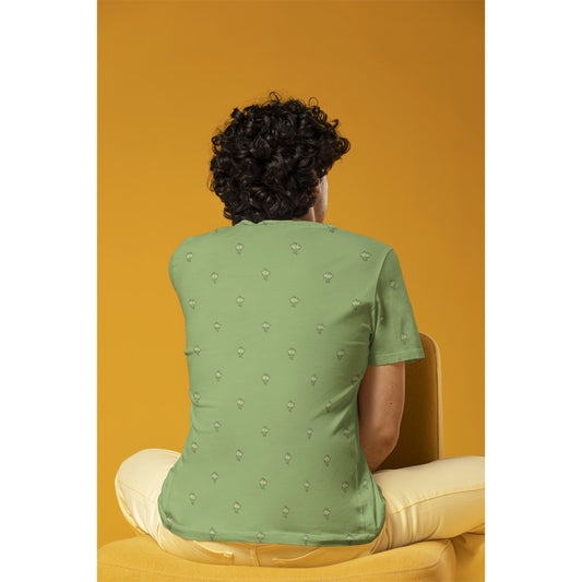 Green Lotus Flower Men's Crew Neck T-Shirt