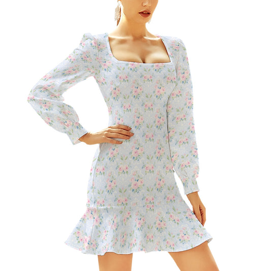 Rose Women's Ruffle Hem Dress