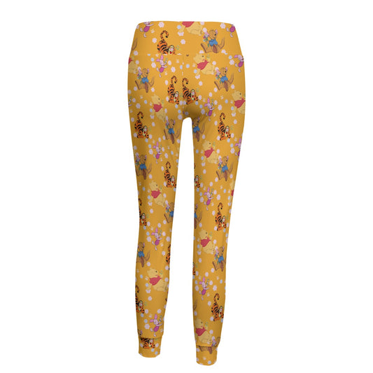Floral Winnie & Friends Women's Yoga Pants