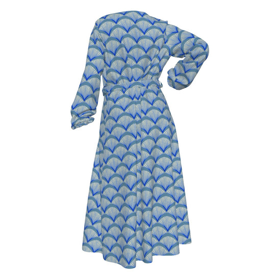 Scalloped Shells Women's Lace-up Chiffon Robe