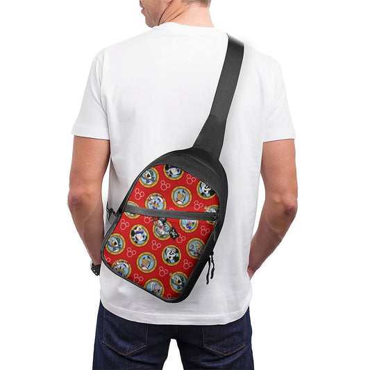 Red Porthole Friends Folding chest bag