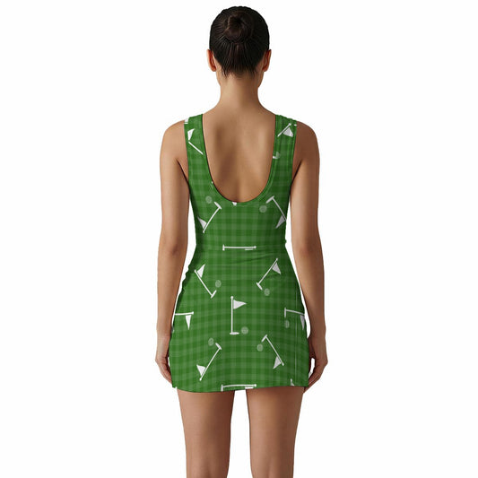 Golf Flag Women's Sleeveless Bodysuit Dress