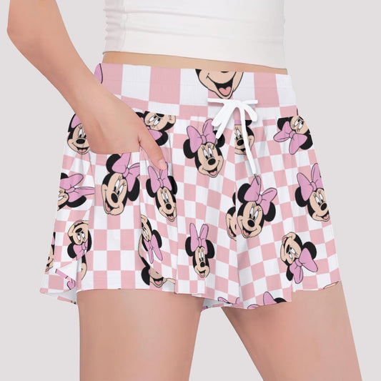 Checkered Minnie Girls' Sports Culottes