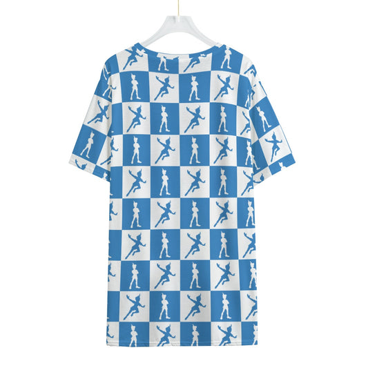 Blue Check Peter Men's Crew Neck T-Shirt