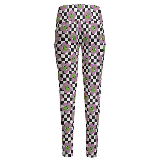 Flower Chameleon Women's High Waist Leggings With Side Pocket