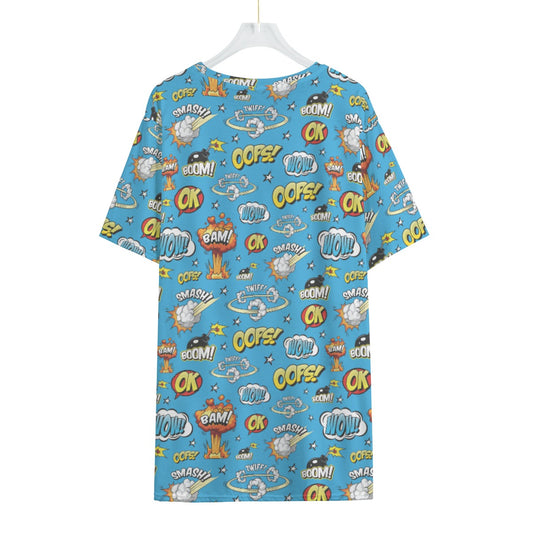 Blue Superhero Men's Crew Neck T-Shirt