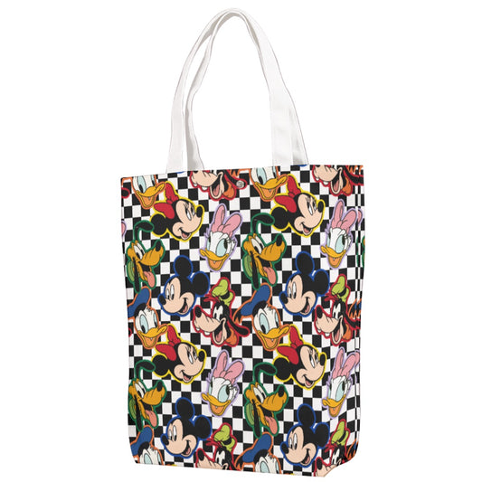 Checkered Friends Canvas Bag With Shoulder Strap