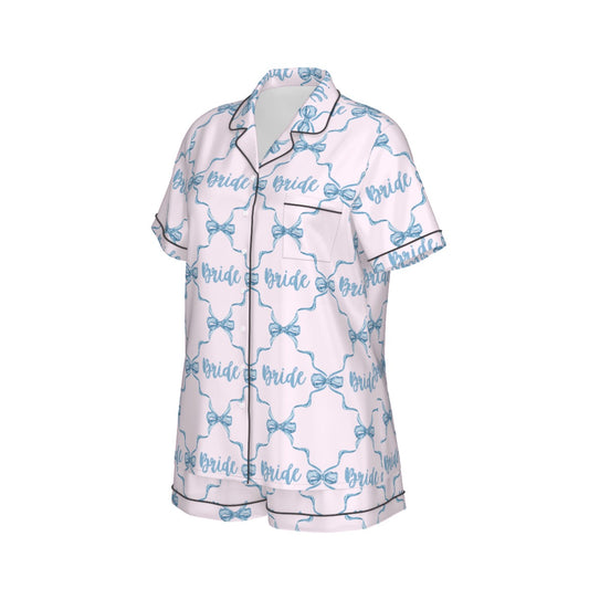 Bride [pink] Women's Pajama Set With Short Sleeve