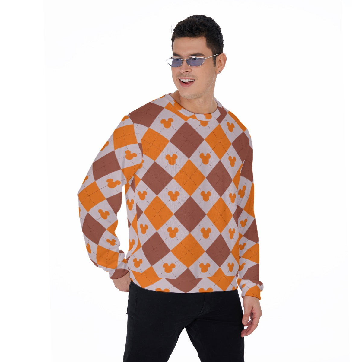 Fall Argyle MM Print Men's Sweater