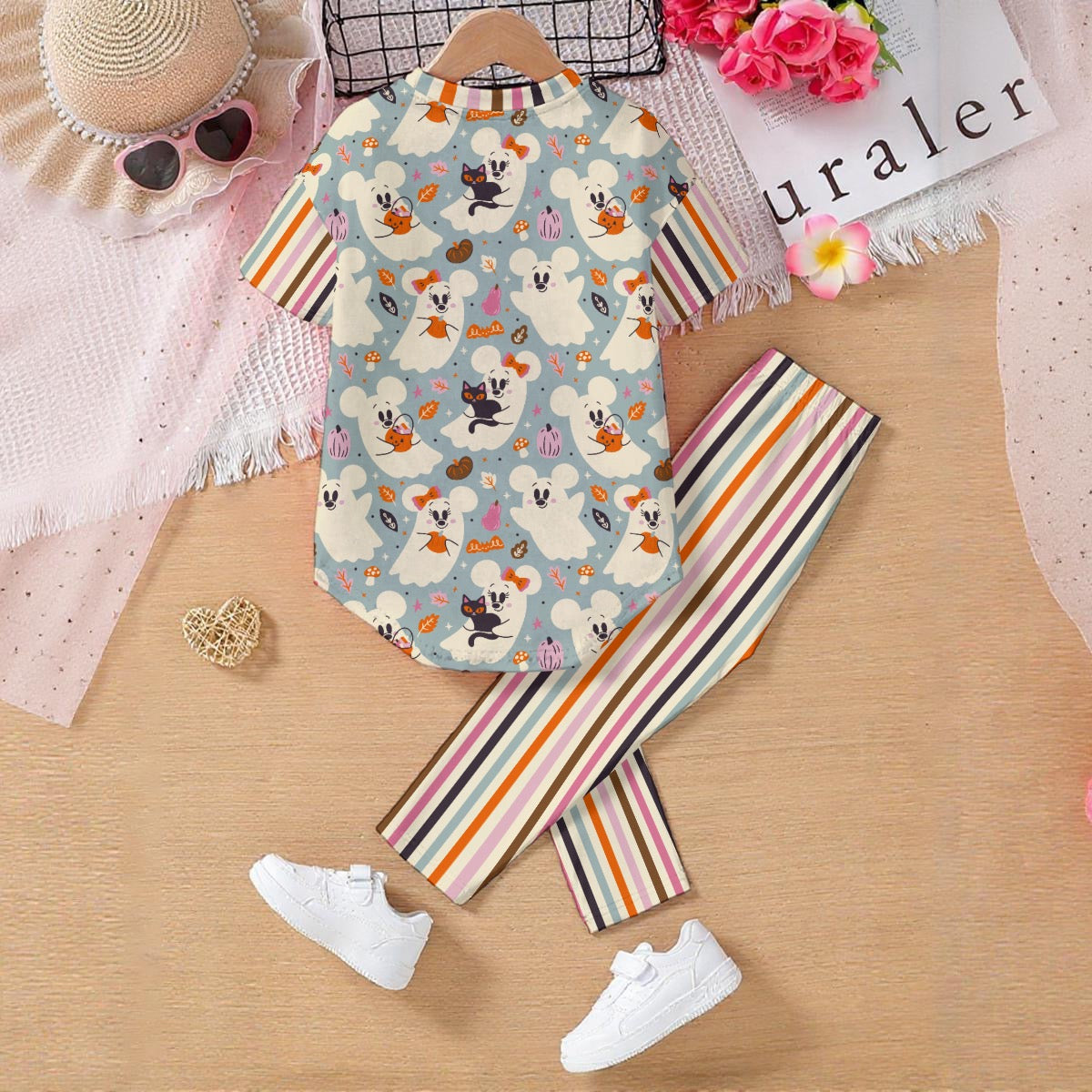 Friendly Ghosts [Slate] Kids' Casual Top and Pants Set