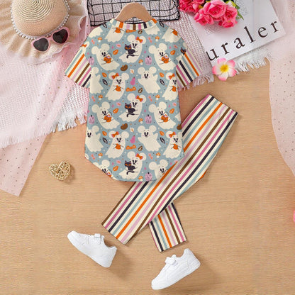 Friendly Ghosts [Slate] Kids' Casual Top and Pants Set