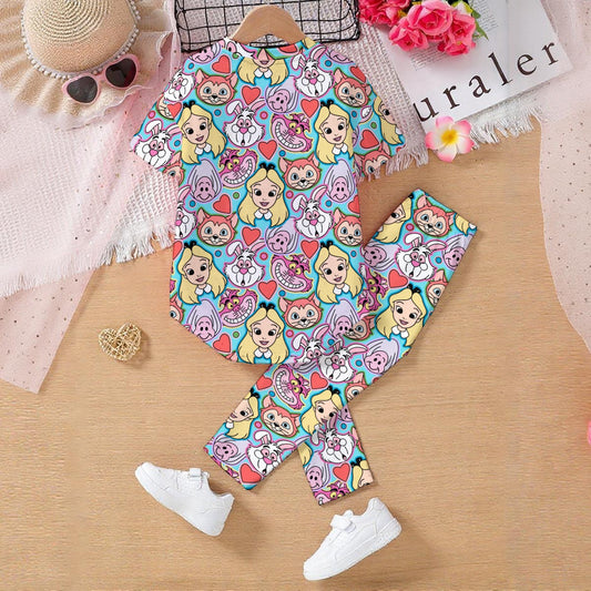 Teal Alice Kids' Casual Top and Pants Set