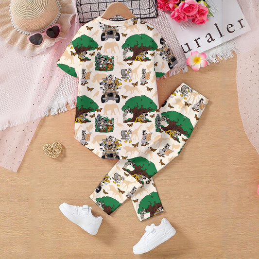 Safari Friends Kids' Casual Top and Pants Set