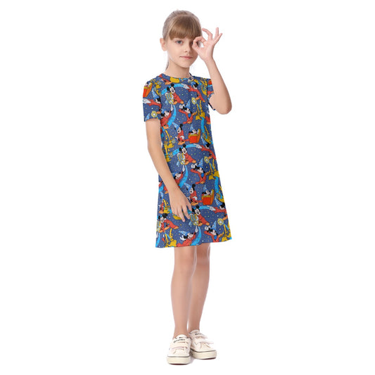 Sorcerer in Action Kid's Short Sleeve Dress