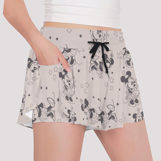 Vintage Minnie [larger print] Girls' Sports Culottes