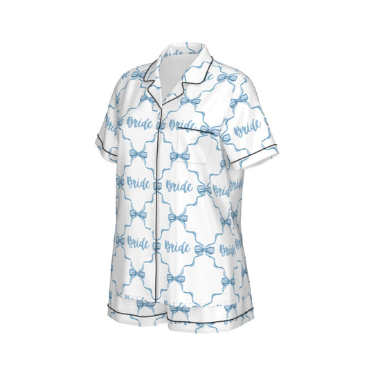 Bride [white] Women's Pajama Set With Short Sleeve