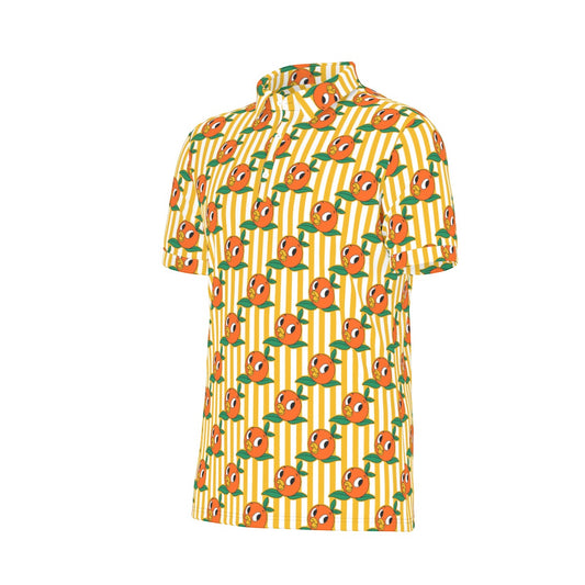 Striped Birdie Men's Stretch Collar Polo Shirt