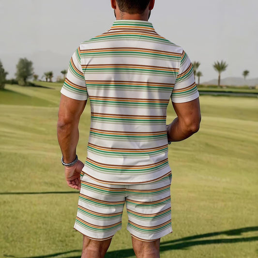 Stripe Men's Polo Sportswear Set