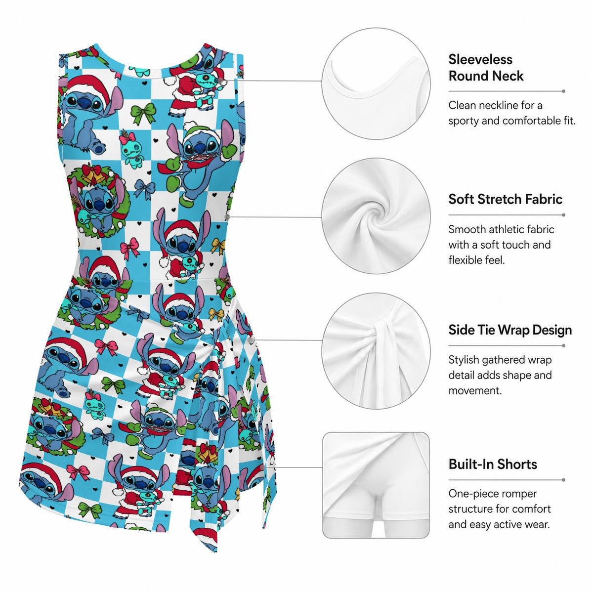 Stitchmas Girls Sports Romper