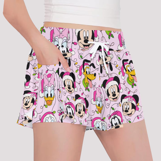 Festive Friends with Lights [pink] Girls' Sports Culottes